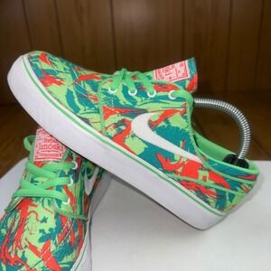 Nike SB Stefan Janoski GS Lucid Green Hyper Red Floral Skate Shoes 657946-316 4Y